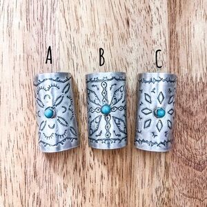 Kingman Turquoise and Sterling Silver Wild Rag / Hair Slides